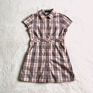 Burberry Collar Vintage Check Cotton Dress button down
